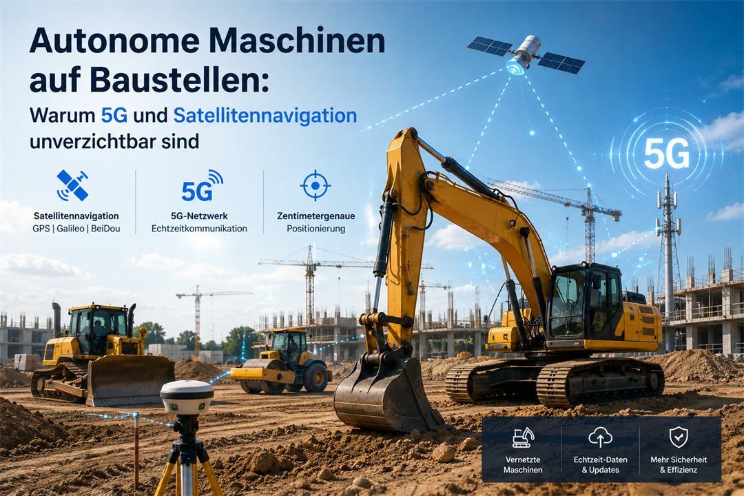 Autonome Maschinen auf Baustellen 5G und GPS Jammer