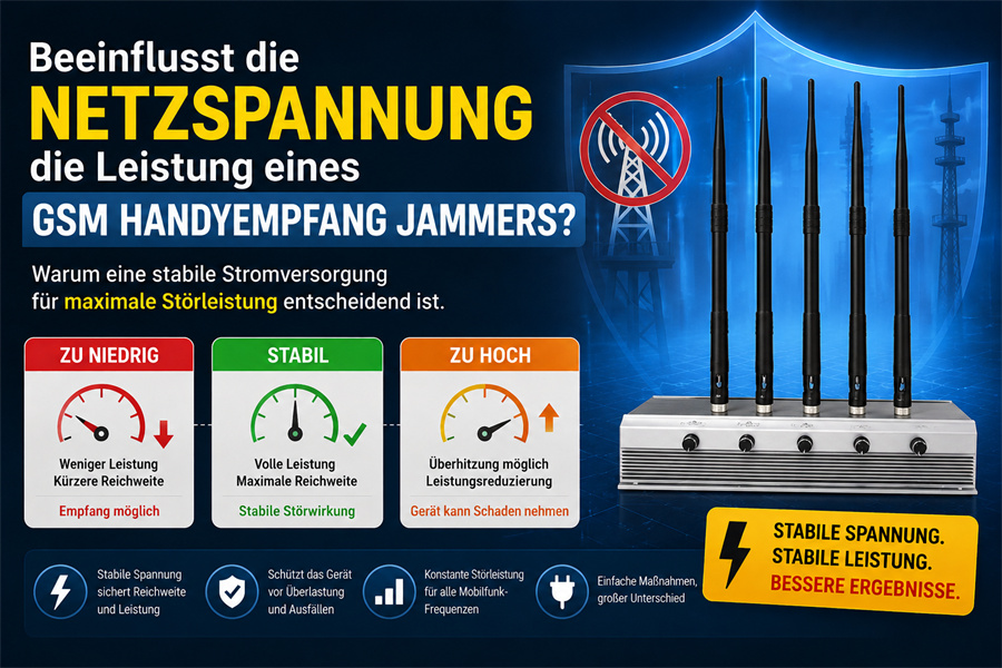 Beeinflusst die Netzspannung die Leistung eines GSM Handyempfang Jammers?