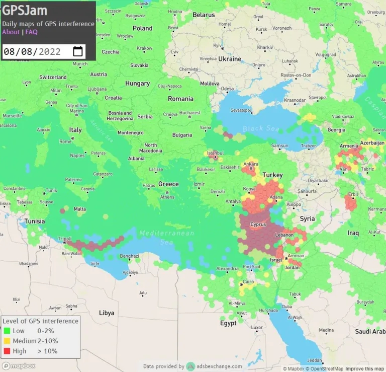 GPS-Störungen in Mittelmeerraum und um Erbil (Irak)