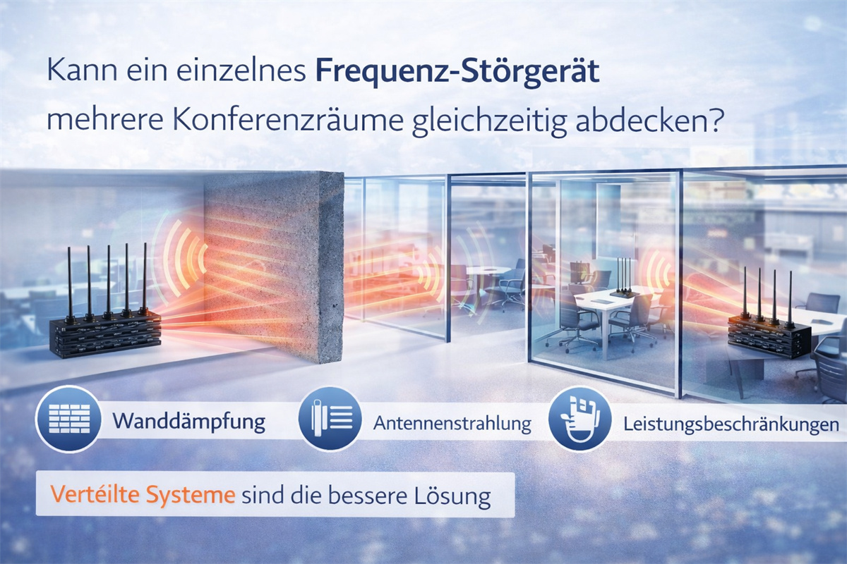 Kann ein einzelnes Frequenz-Störsender mehrere Konferenzräume abdecken