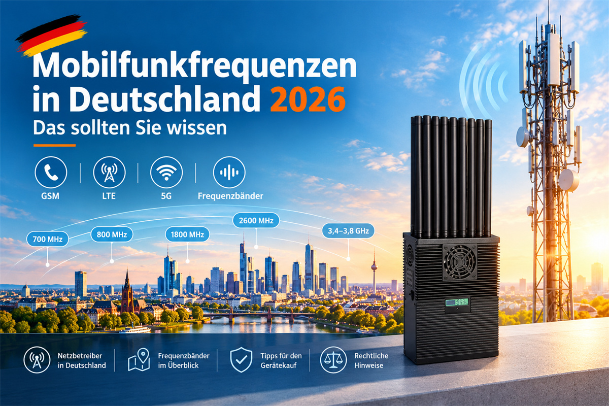 von Geräten wie Handy-Störsendern, WLAN-Blockern, GPS-Jammern