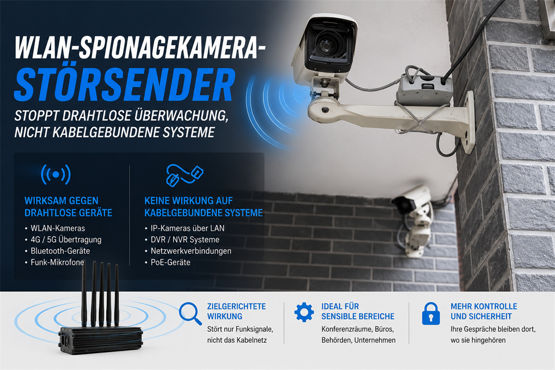 WLAN Spionagekamera Störsender gegen drahtlose Überwachung
